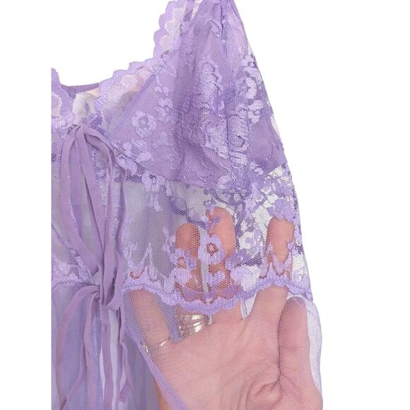 Victoria’s Secret Lingerie Lace Babydoll Sz M LAVENDER LT Purple Barbiecore VNT - Picture 8 of 16